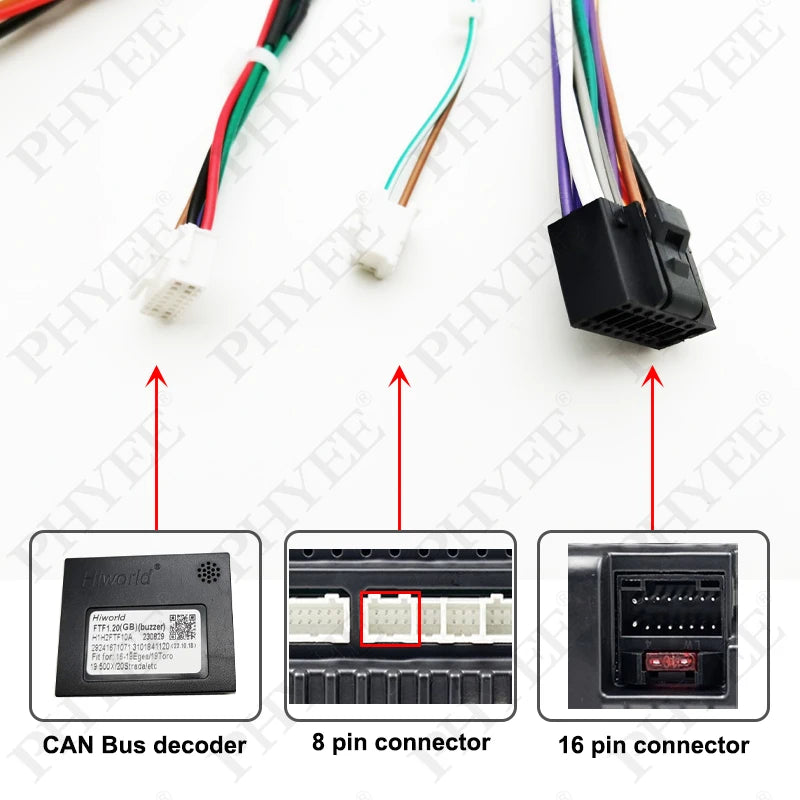 CAN Bus Decoder Wiring Harness 16 Pin Plug to ISO Connector Car