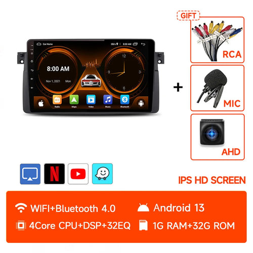 2 Din Android 13 Car Radio For BMW E46 M3 X5 1998-2006 Multimedia