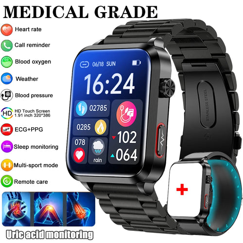 2024 New Medical Grade Smart Watch air Pump ECG True Accurately Blood