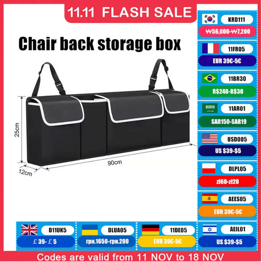 Car Trunk Organizer Backseat Storage Bag High Capacity Multi-use