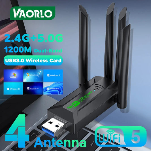 Original 4 Antennas 1200Mbps WiFi USB 3.0 Adapter 2.4G/5GHZ Dual Band