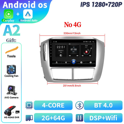 Car Radio Multimedia Navigation Stereo Head Unit Screen Android 14 For