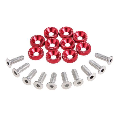 M6 Anodized Aluminum Fender Screw Washers Bolts for Automobile Fender