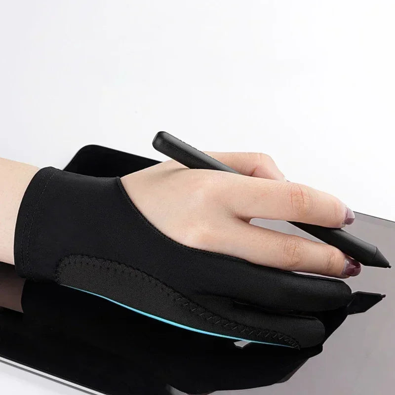 S/M/L Two-Finger Drawing Gloves Anti-touch Anti-fouling for Tablet