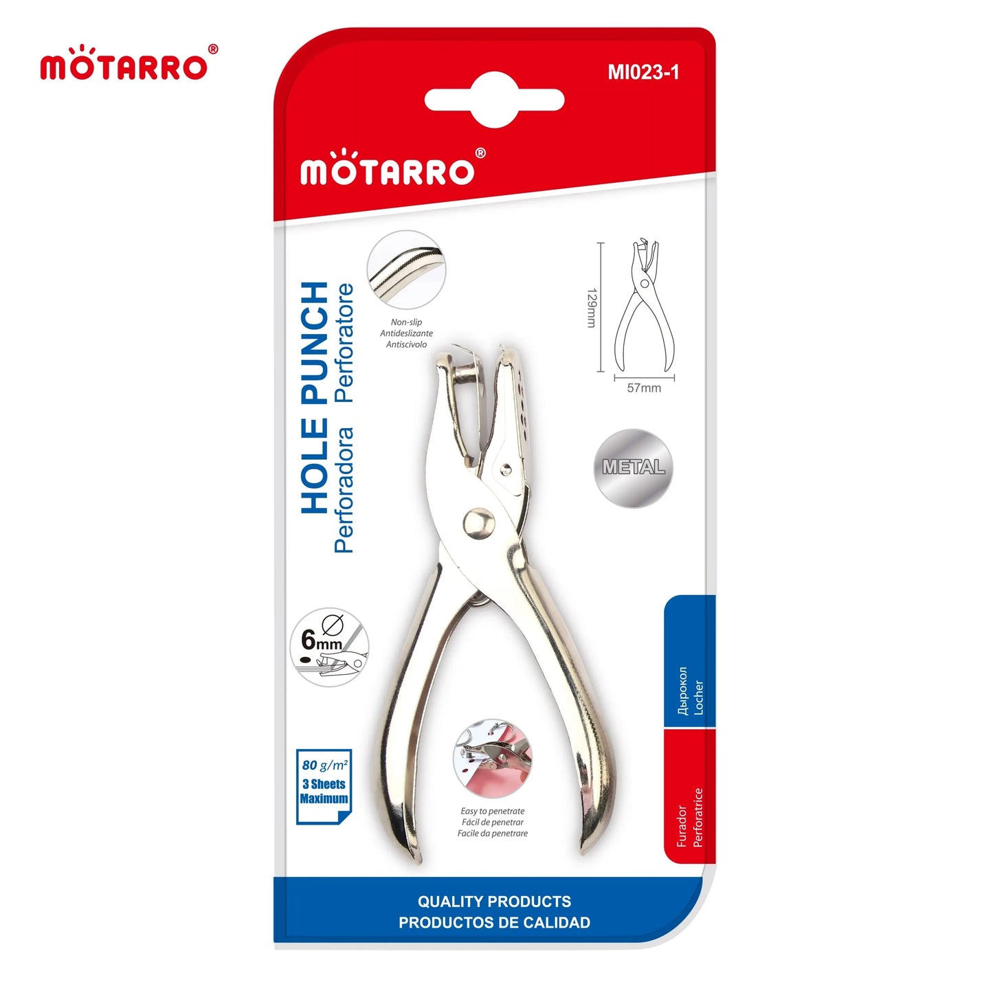 MOTARRO Single Handheld Circle Shaped Hole Puncher 5 Sheet Capacity