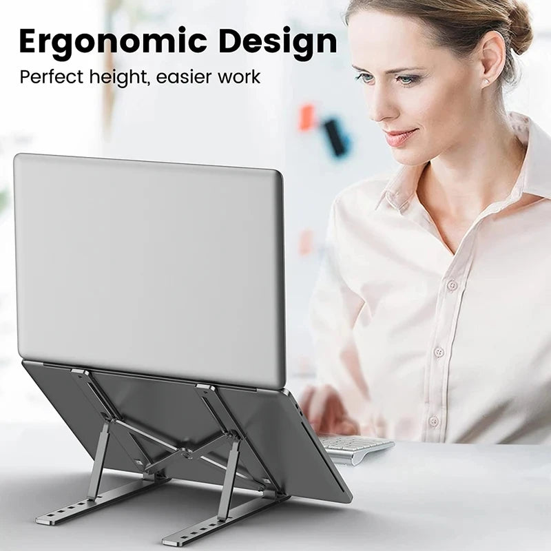 Aluminum Alloy Laptop Holder Stand Adjustable Foldable Portable for