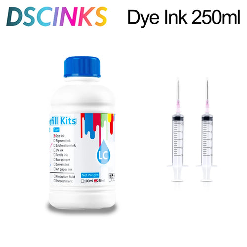 250ml Universal Dye Ink BK C M Y Kit Compatible For HP Canon Epson