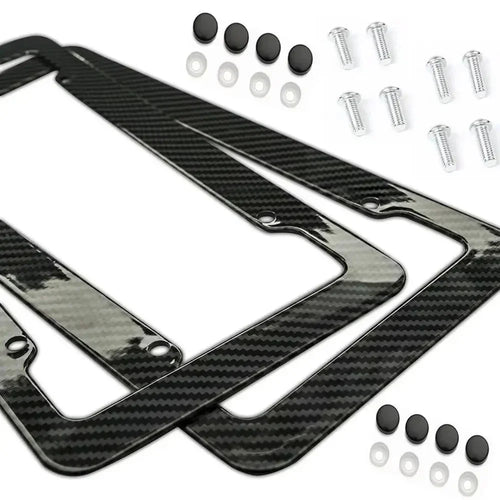 NEW Universal 30*15CM 1/2pcs License Plate Frame Carbon pattern