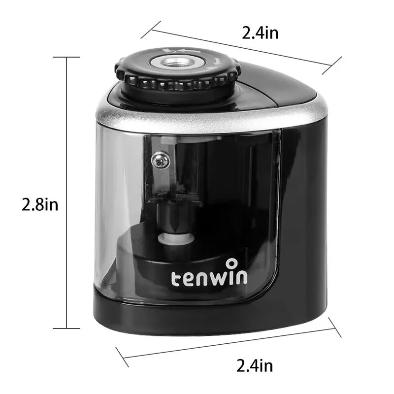 TENWIN 1pc Electric Single Hole Pencil Sharpener, Suitable for 6-8mm
