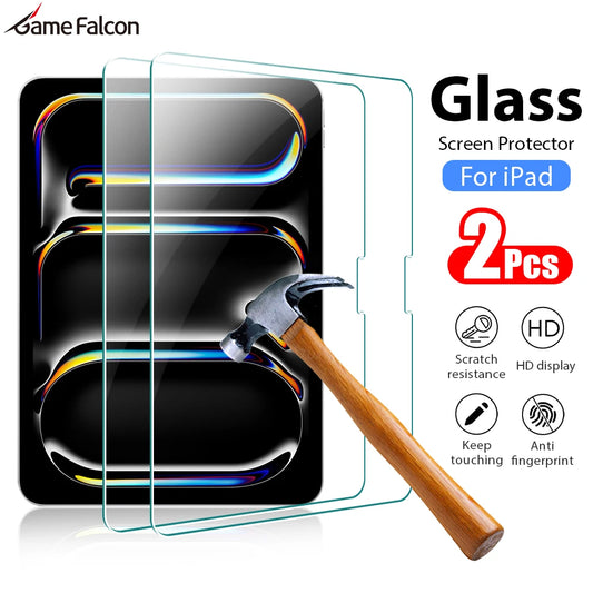2Pcs Tempered Glass Screen Protector For Ipad Pro 13 11 12.9 M4 Air 5