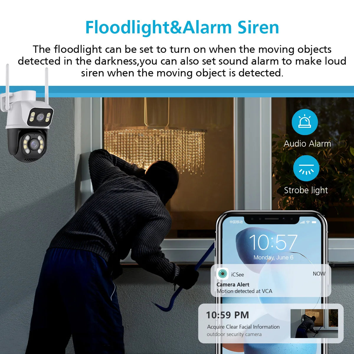 Hiseeu 8MP 4K PTZ Wifi Camera with Dual Lens Dual Screens AI Human