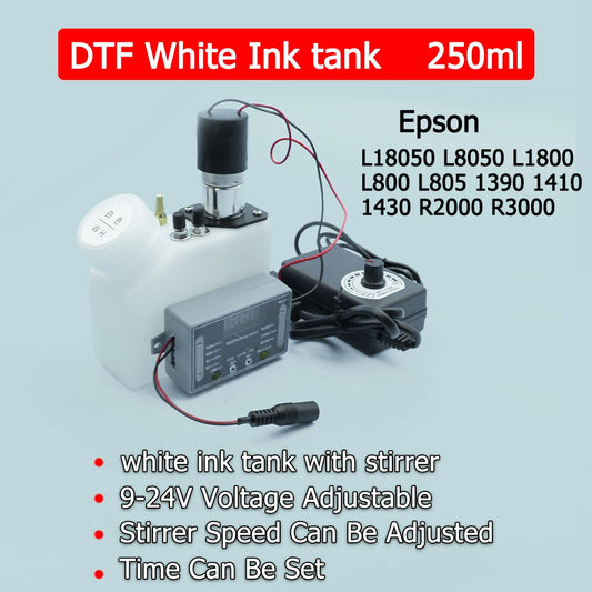 250ml DTF White Ink tank With Stirrer Timer Adjustable Voltage Power