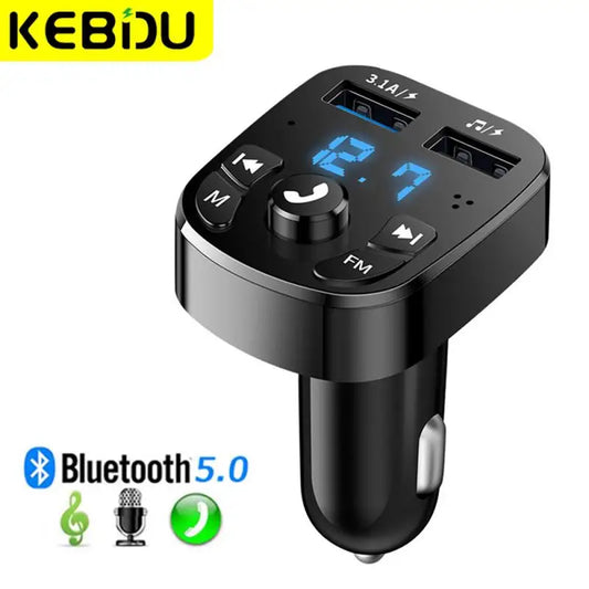 Car Fm Transmitter Bluetooth 5.0 Aux Handsfree Wireless Car Kit Dual