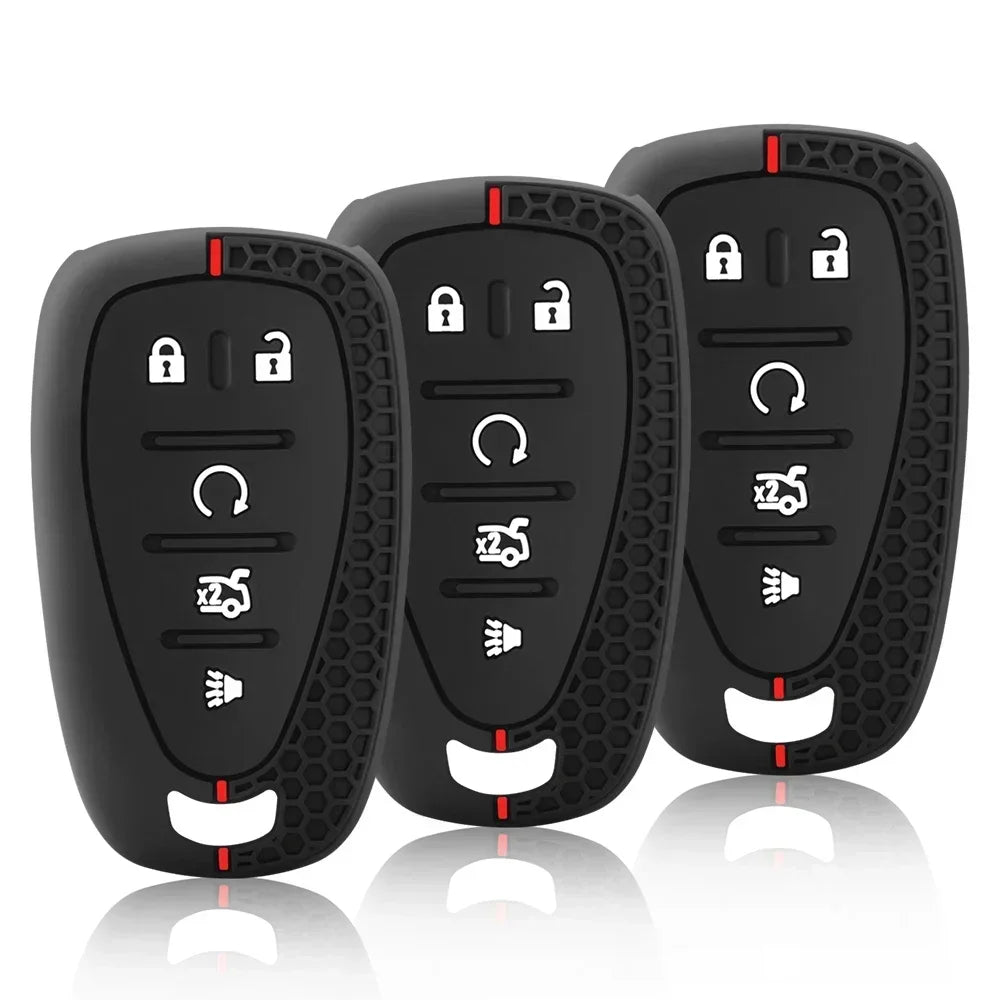 5 Button Silicone Car Key Case Cover for Chevy Chevrolet 2017 2018