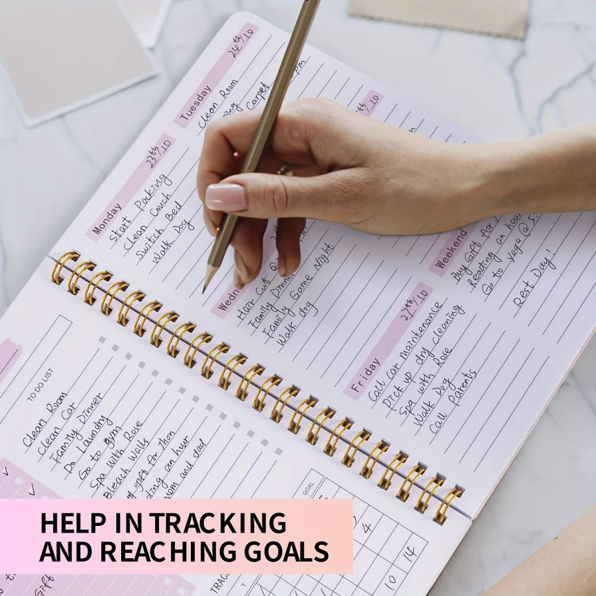 2025 Tree Pattern Spiral Bound Weekly Planner & Notebook & Schedule