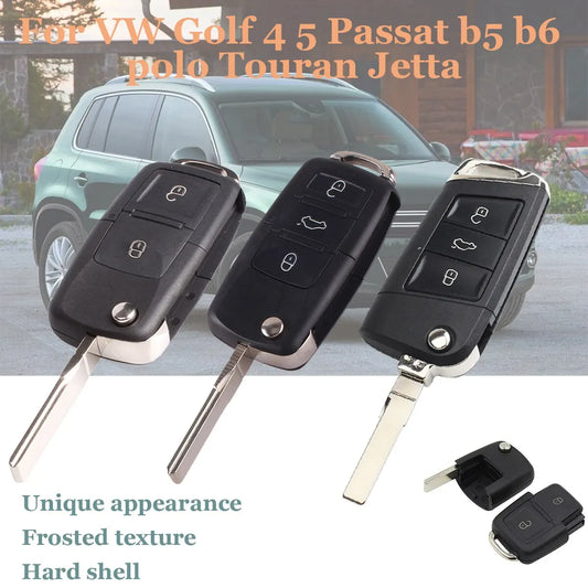 Modified 3 Buttons Remote Flip Folding Car Key Shell Case For VW Golf