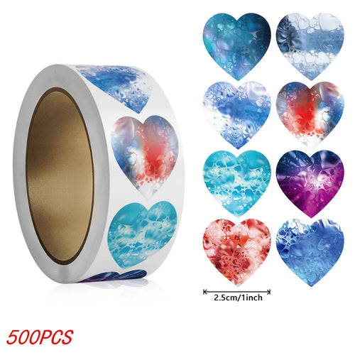 50-500pcs 1inch Red Heart Stickers for Valentine's Day Baking