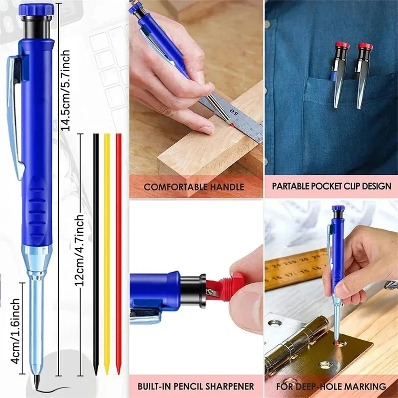 2.8mm Solid Carpenter Mechanical Pencil With Sharpener For Woodworking
