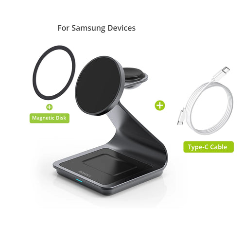 Bonola Magnetic 3 in 1 Wireless Charger Station for Samsung S24