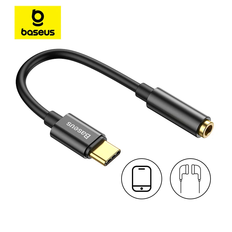 Baseus Type C to 3.5mm Earphone Jack AUX USB C Cable Headphones
