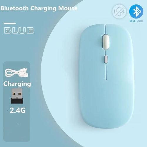 Macaron Rechargeable Wireless Bluetooth Mouse 2.4G USB Mice For