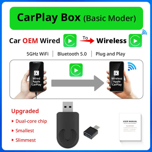 XUDA AI Box Wired to Wireless Carplay and Wireless Android Auto Keep