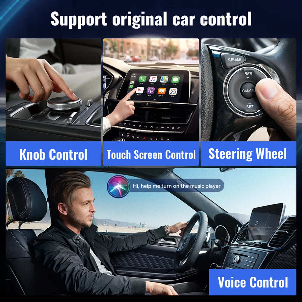 Acodo 2025 Android 14 3In1 CarPlay Ai Box Wireless Android Auto USB