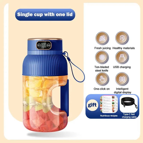 Multifunctional Portable Juicer Cup With Digital Display Fruit Mixers