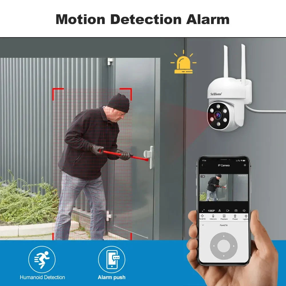 Srihome SH061 PTZ WiFi Camera 2MP 1080P Smart Home Security  3X