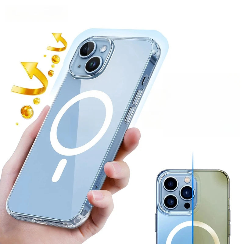 Acrylic Magnetic Case For iPhone 16 15 14 13 12 Pro Max Luxury Ultra