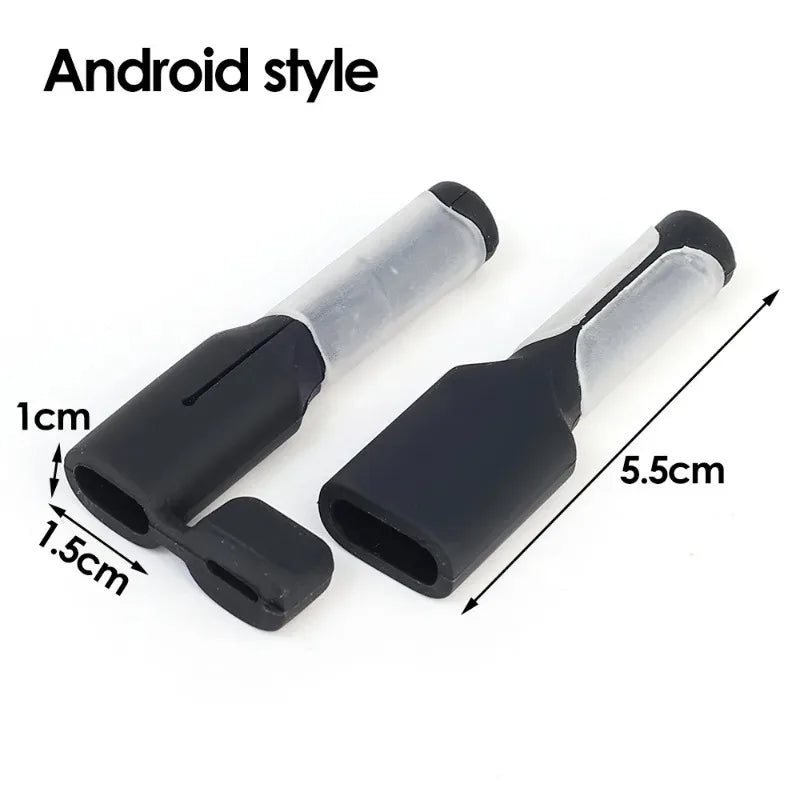 Soft Silicone Cable Winder Protectors for Dual USB C Android Charging