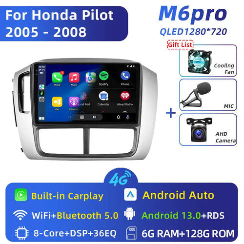 GPS Navigation Car Video Multimedia Player 4G for Honda Pilot 1 2005