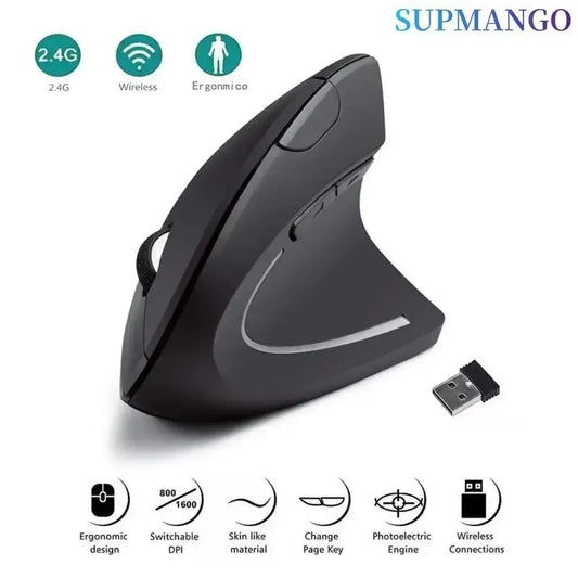 Vertical Mouse Ergonomic 2.4GHz Wireless Optical Mice 3 Adjustable DPI