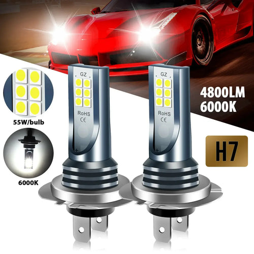 2Pcs H7 12LED Car Headlight Bulb Kit Waterproof Car Fog Light Bulbs