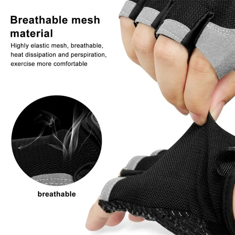 Fingerless Gym Training Gloves for Men Women Cycling Gloves Sports