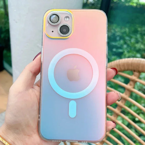 Fashion Matte Aurora Laser Gradient Phone Case For iPhone 16 Pro Max