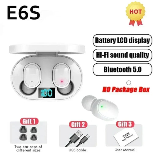 TWS E6S Fone Bluetooth Earphones Wireless Bluetooth Headset Noise