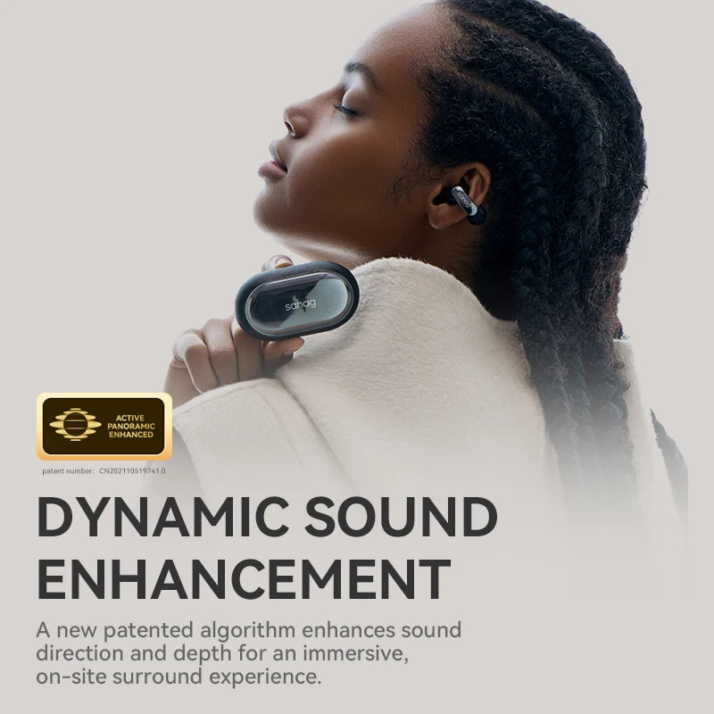 Sanag S9S AI Wireless Earphone OWS Ear Clip Headset Bluetooth 5.4 AI