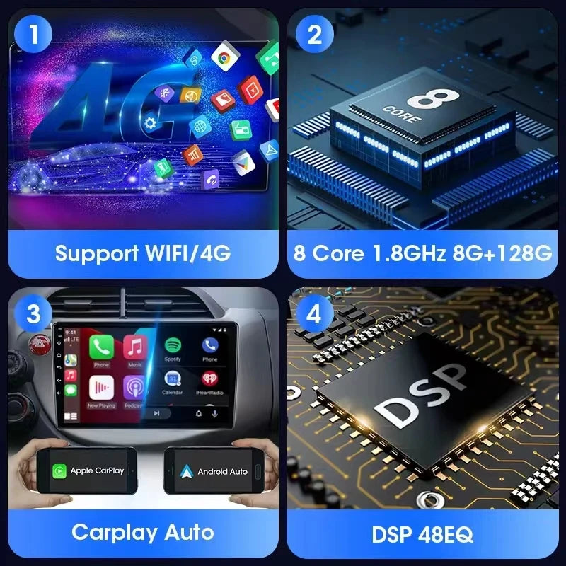 Car Radio Carplay For Ford Fiesta  Mk 6 2008-2019  Android