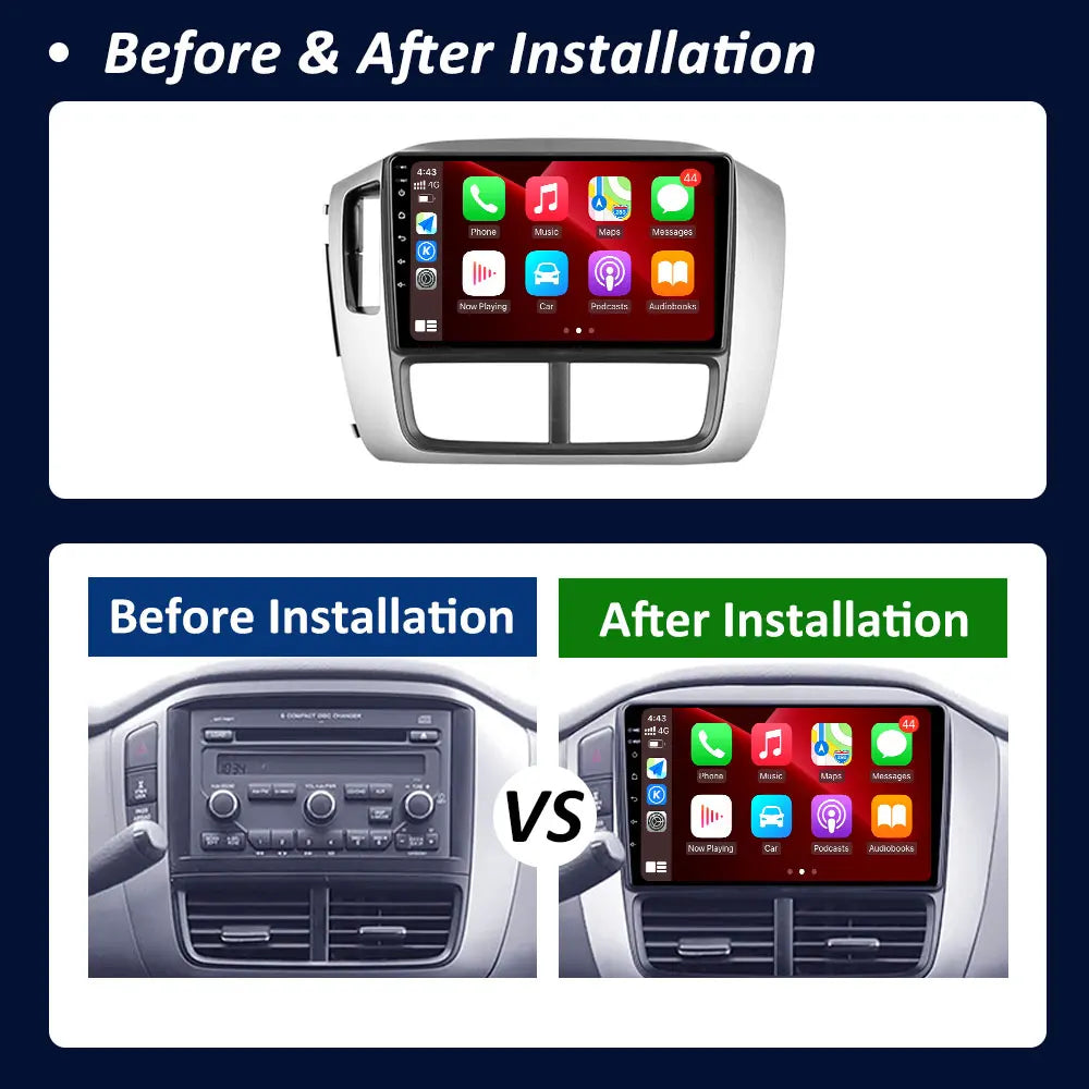 9 inch Navigation GPS Wireless Carplay Android System for Honda Pilot