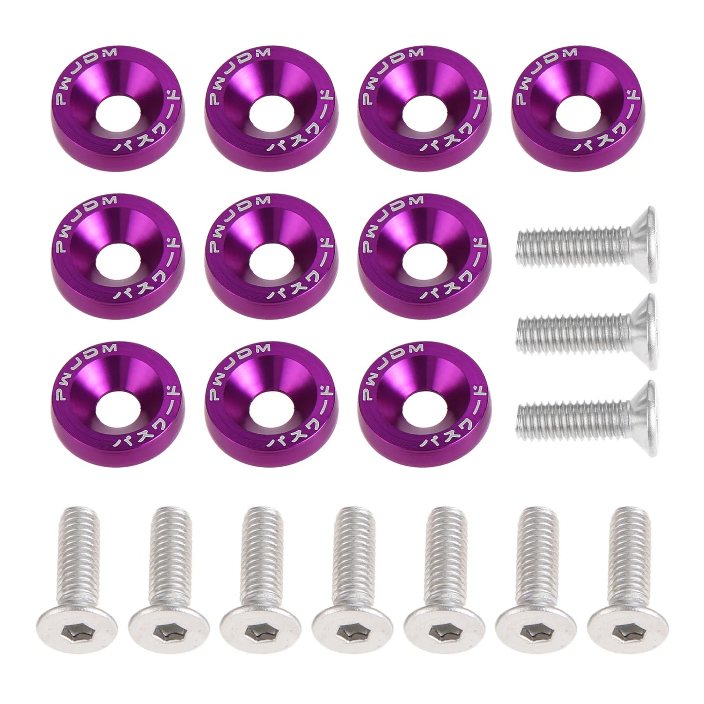 M6 Anodized Aluminum Fender Screw Washers Bolts for Automobile Fender
