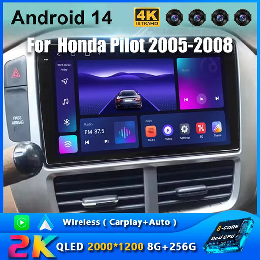 Android 14 Car Radio For Honda Pilot 2005 2006 2007 2008 Multimedia