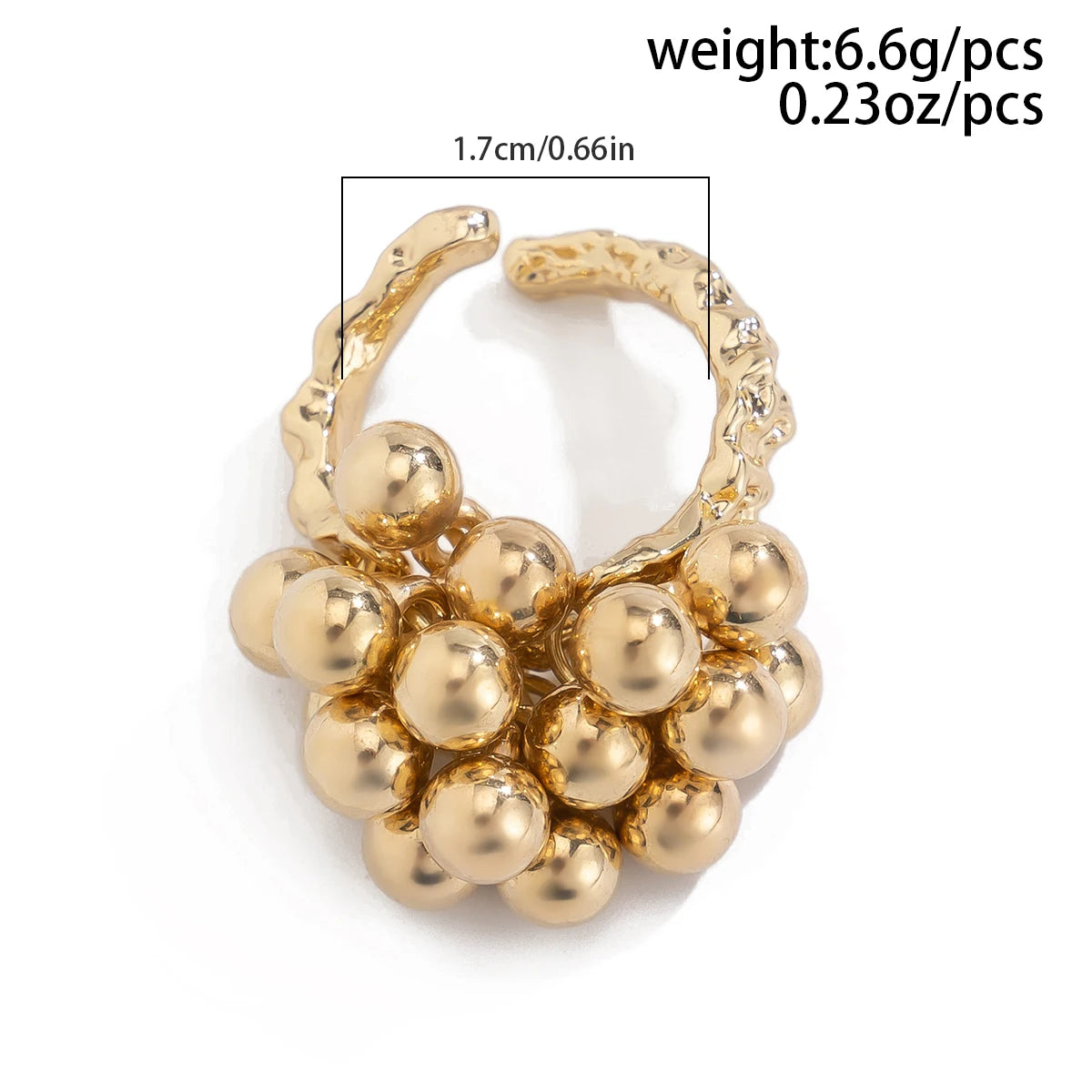 Salircon Fashion Simple CCB Small Ball Ring for Women Men 2024 Punk