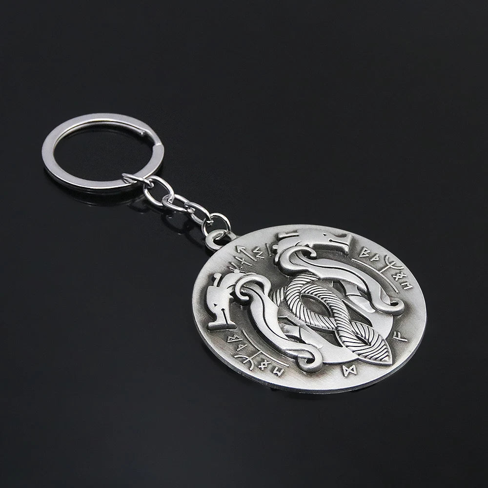 Game God of War Ragnarok Keychain Kratos The World Serpent Jormungandr