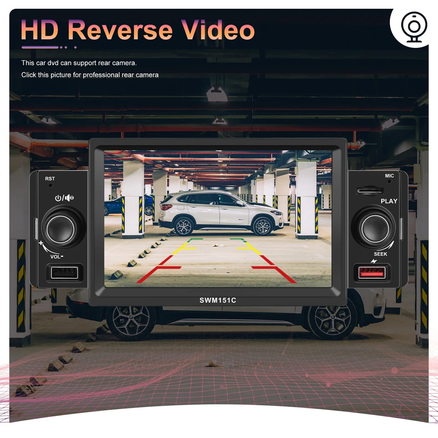 Podofo-Android Auto Multimedia Player Car Radio 1 Din 5 "CarPlay