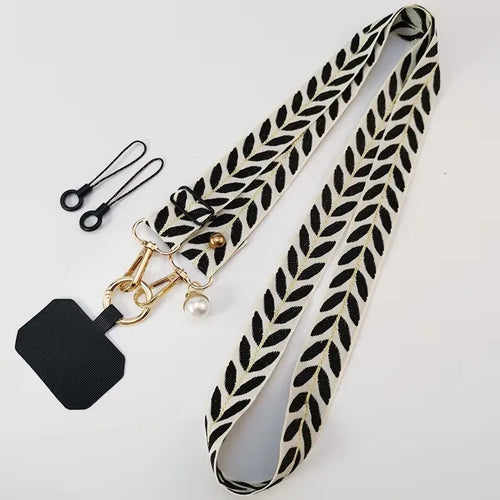 Adjustable Crossbody Long Mobile Phone Lanyard Wide Cloth Anti-Lost