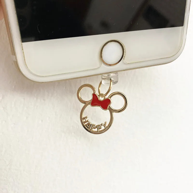 MINISO Minnie Mickey Metal Phone Anti-Dust Plug For iPhone Samsung