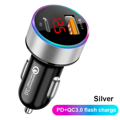 SEAMETAL Car Charger PD+USB QC3.0 38W Quick Charging Phone Charger