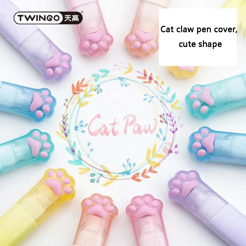Creative Cat Claw 6 Double Head Highlighters Square Design Is Not Easy
