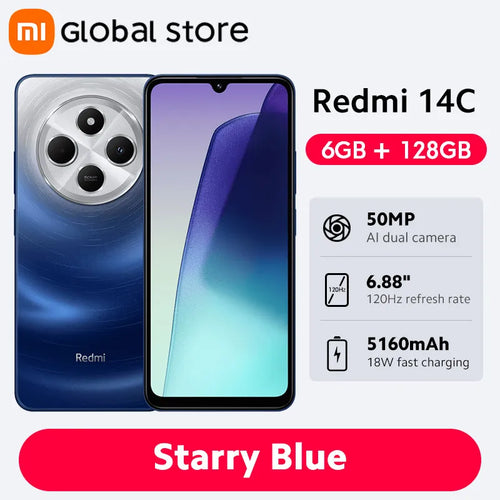 Global Version Xiaomi Redmi 14C Smartphone MediaTek Helio G81-Ultra
